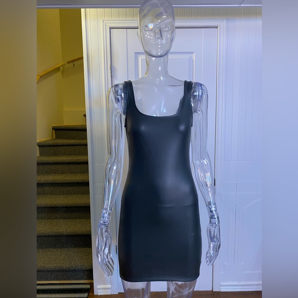 Leatherette bodycon dress